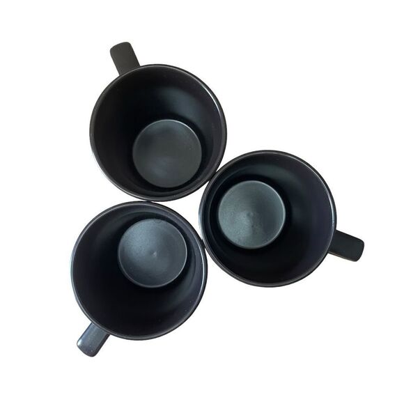 Stone+Lain Chocolate Brown Matte Square Handle Stoneware Mug Trio Set of 3 - Picture 7 of 11